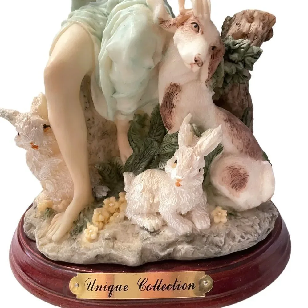 Unique Collection Porcelain Lady With Animals Figurine - Picture 3 of 6